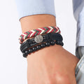 Set of 3 Sporty Baseball Theme Fashion Charm Bracelets for Men and Women Stylish Jewelry Bangle
