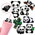Pvc Straw Toppers Charms Chinese Bamboo Panda Straw Toppers Charms