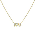 Milskye Wholesale Minimalist 925 Sterling Silver Jewelry Gold Plated Pave Diamond I LOVE U Necklace