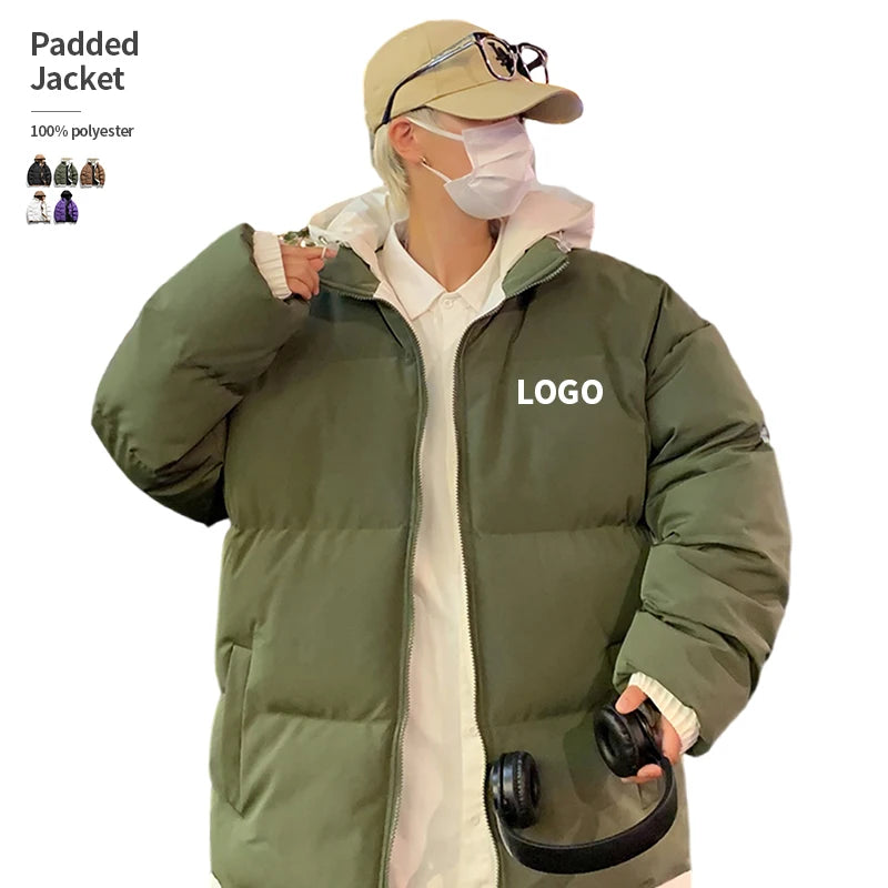 Winter Hooded Thick Puffer Jacket Men Wholesale Custom logo