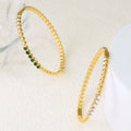 Fashion 18K Gold Plated Stainless Steel Simple Bohemian Style Round Zircon Bracelet - Elegant Jewelry for Woman