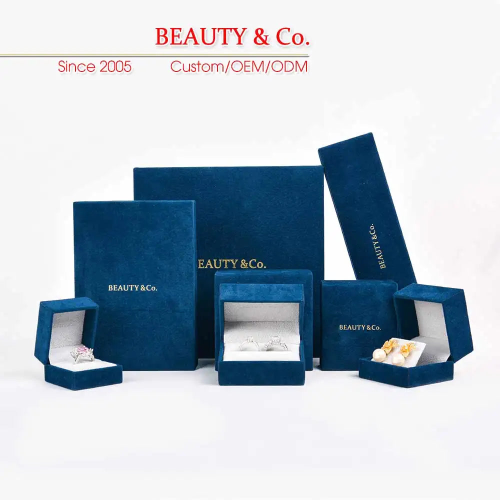 Modern Style Velvet Luxury High-End Jewelry Box Custom Logo TUV Certified Packaging for Engagement Rings Bracelets Necklaces