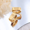 Trendy Fine Flower Stainless Women Gold Plated Ring Women's Simple Rings for Girls