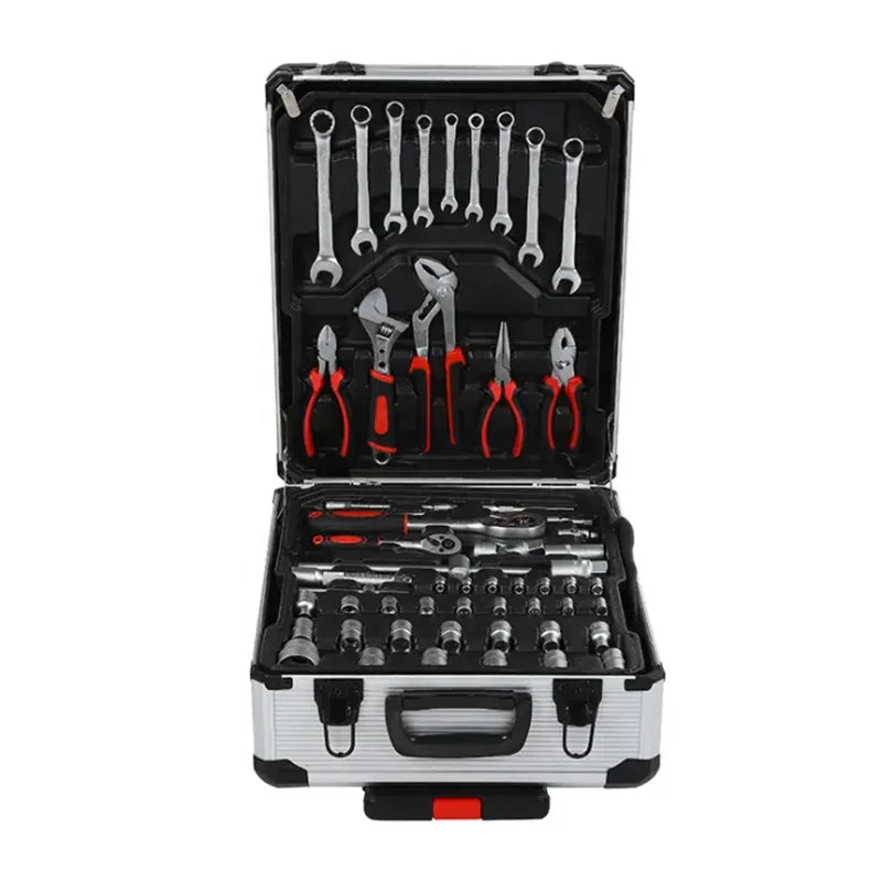 187-in-1 Combination Car Repair Tool Box Kit with Portable Trolley Case and Wheel OEM Hard Case Wrench Socket Set