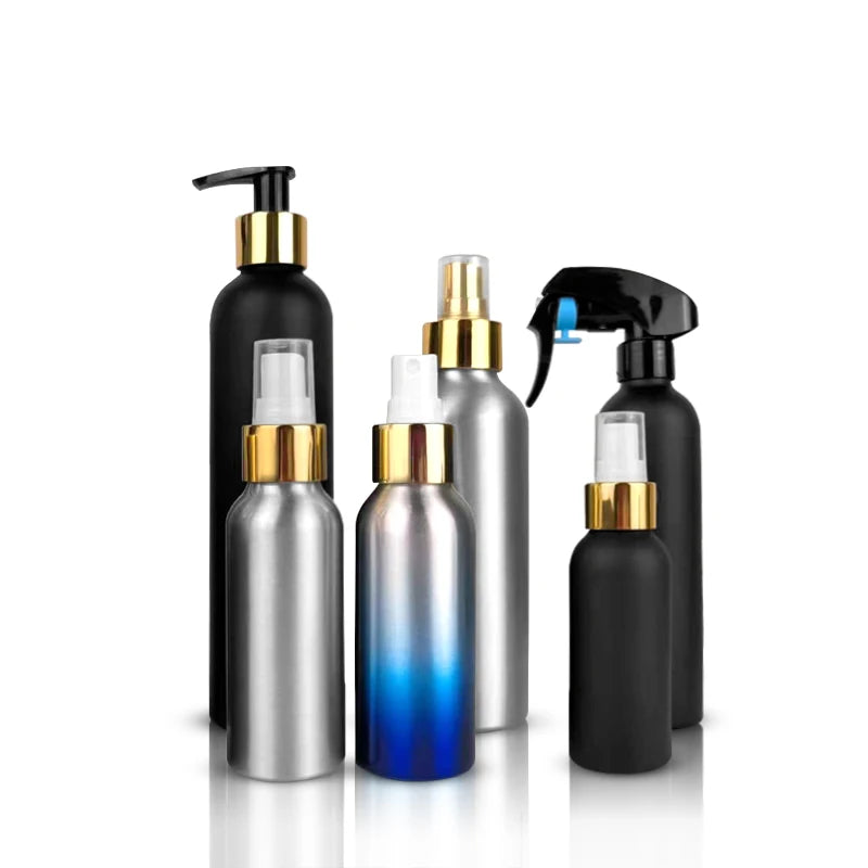 Ready to Ship High Quality 250ml 200ml 100ML 300ml  Fine Mist Spray Aluminium Matte Black Spray Bottle