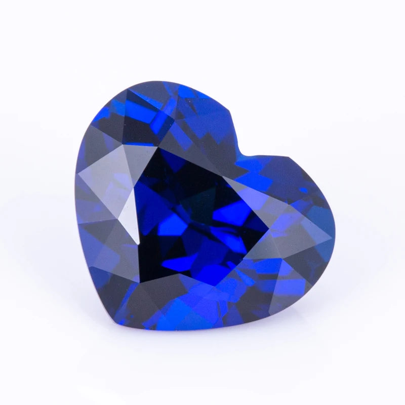 Messi Jewelry Heart Shape 4*4mm~12*12mm Lab Grown Royal Blue Sapphire Gemstone