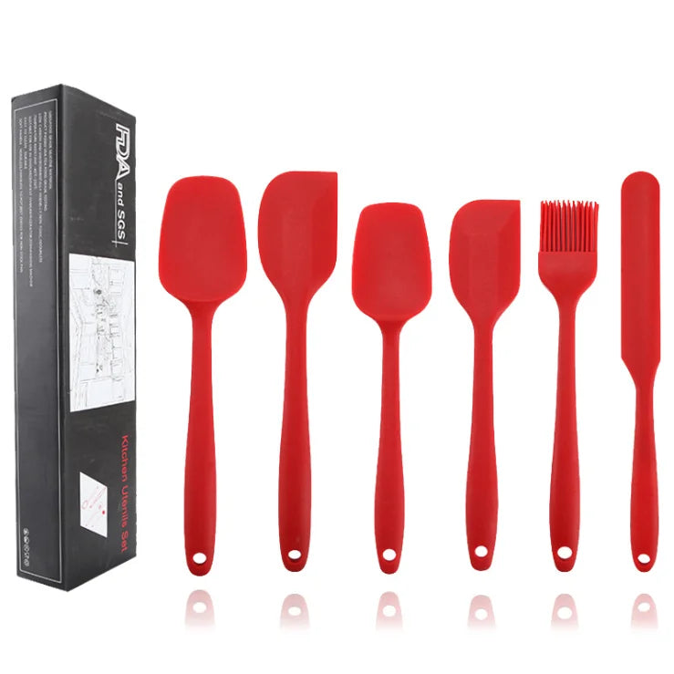 Wholesale 6-Piece Food Grade Silicone Kitchen Utensil Set Heat Resistant Non-Stick Dishwasher Safe for Baking & Cooking