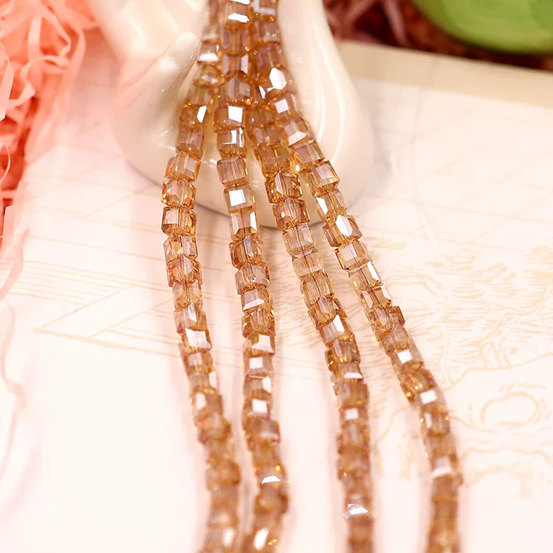 3mm 4mm 6mm 8mm Square Crystal Glass Beads for Jewelry Making