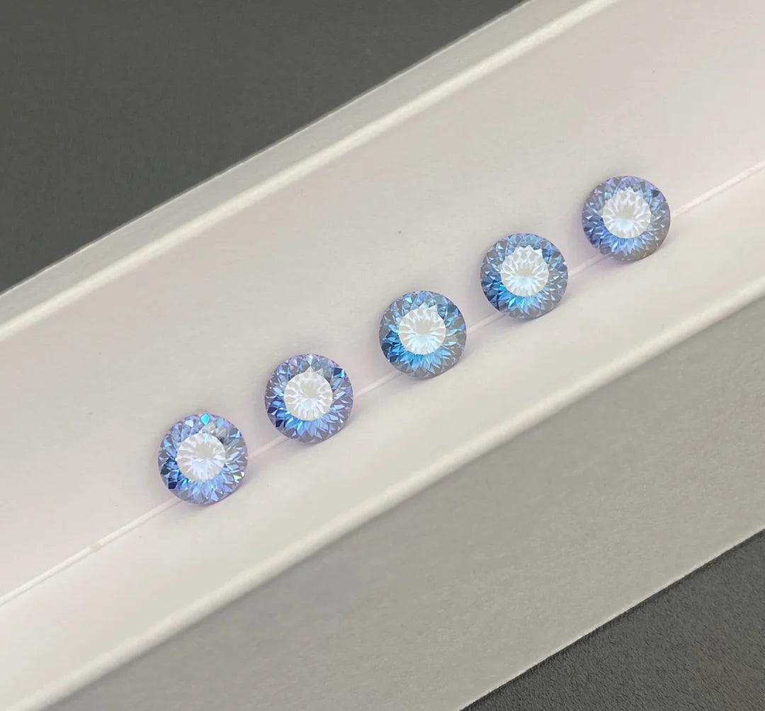 Top Quality Round Moissanite Colored Moissanite 3-8mm 0.1-2ct VVS Moissanite Price Per Carat