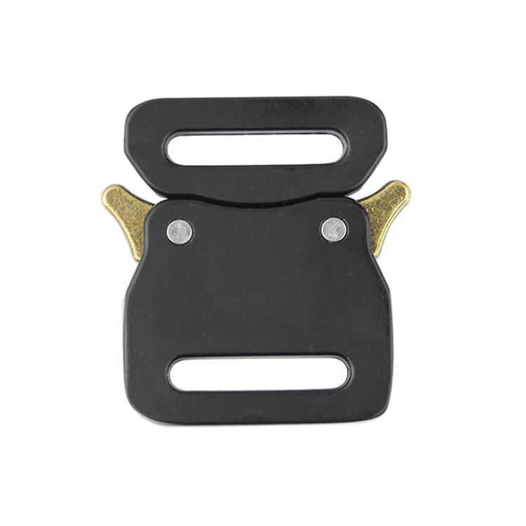 Custom Logo 26mm Eco-friendly Zinc Alloy Plate Buckle Quick Release Tactical Trigger Belt Buckles for Webbing Black Customizable