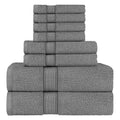 Super Soft Woven 8-Piece Towel Set with 2 Bath & Hand Towels 4 Washcloths 100% Cotton Highly Absorbent Spa Bathroom Shower