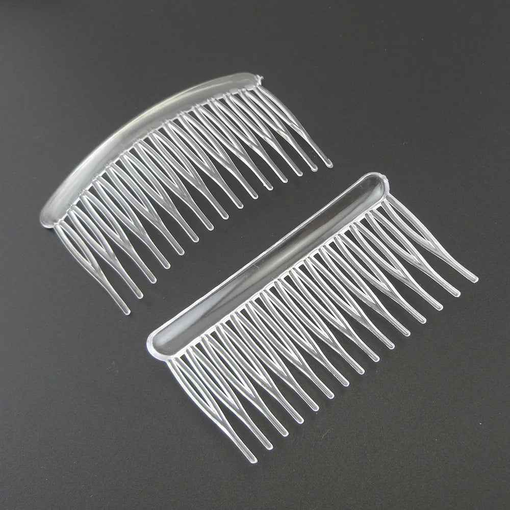 4.5cm*8cm 3.15 Inch 15teeth Arched Bar Plain Plastic Side Combs for DIY  Bridal Wedding Veil Combs