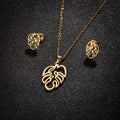 DAIHE Fashion 2025 New Stainless Steel Jewelry Set Plant Flower Necklace Earring Set
