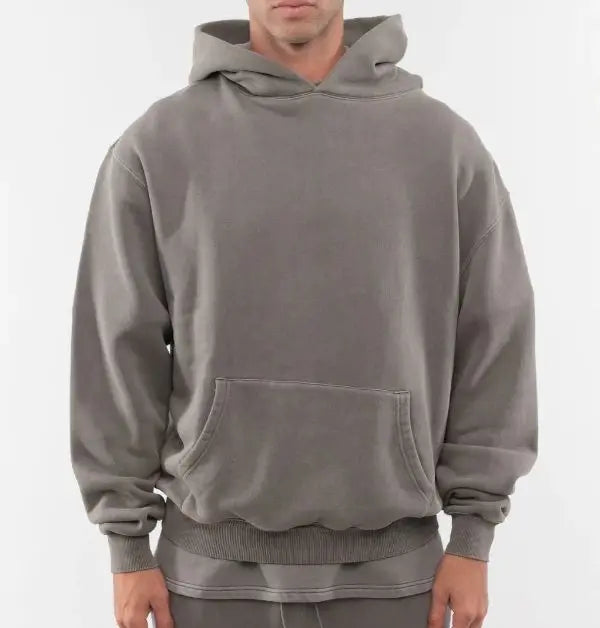 Cotton Boxy Fit Custom Logo Oversized Hoodie Pullover Heavyweight Hoodie Drop Shoulder Custom Men's Hoodies Sweatshirts