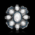 Vintage Brooch Silver Metal with Pearl Crystal Customize Alloy Pins Accessories for Women Blouse