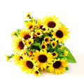 F30A Flower Shop Supplies Artificial Sunflower Flowers Artificiales Wedding Hall Decorations Silk Cloth Real Touch Decor