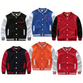 Kid Varsity Jackets With  Sleeves Letterman Jacket Wholesale Blank 2022 Boys Kids Baseball Jacket