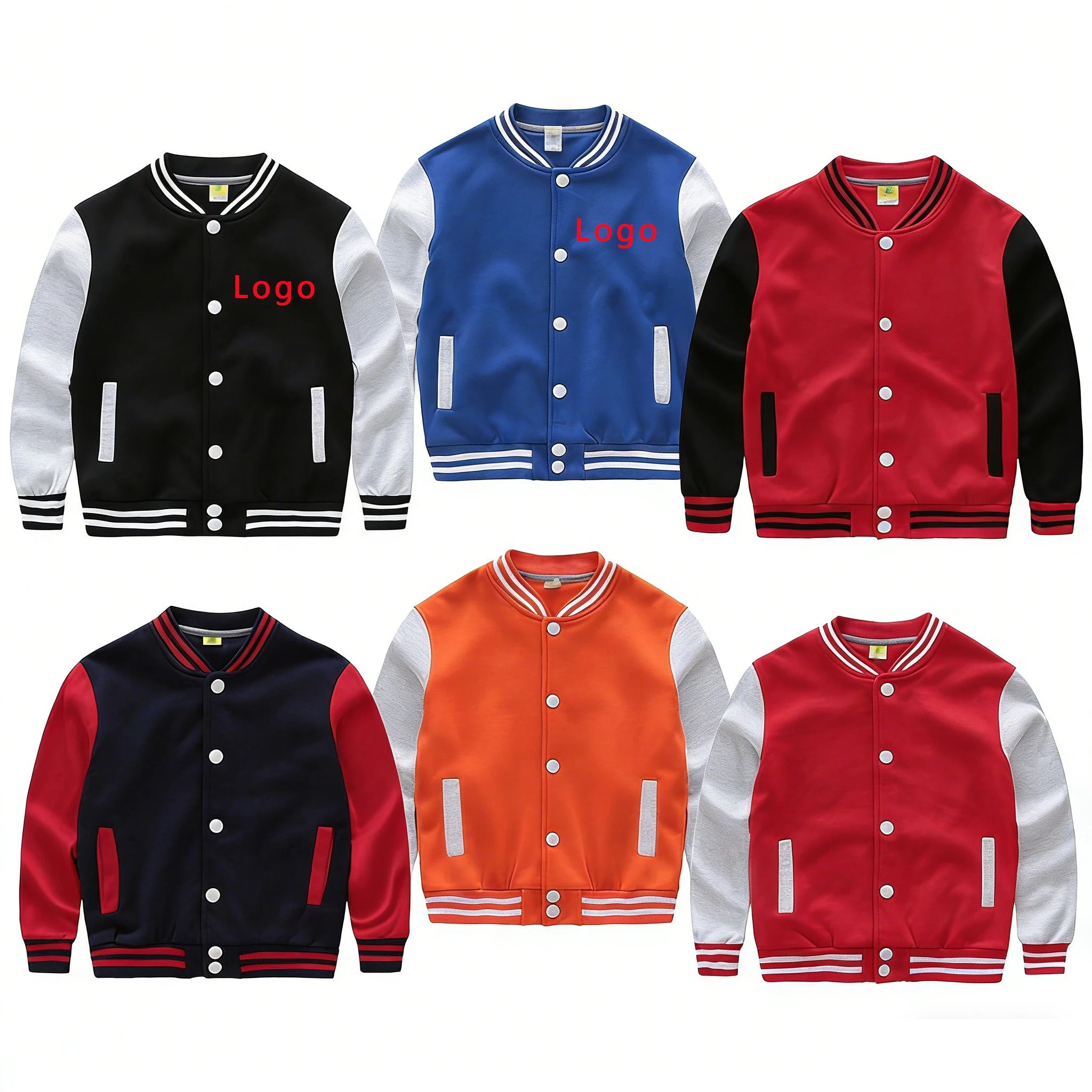 Kid Varsity Jackets With  Sleeves Letterman Jacket Wholesale Blank 2022 Boys Kids Baseball Jacket