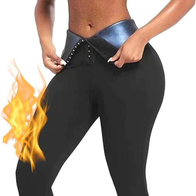 Women's Waist Trainer Shaper Sweatsuit Sauna Sweat Shapewear Leggings Pants for Workout Gym Yoga Body Slimming Exercise Fitness