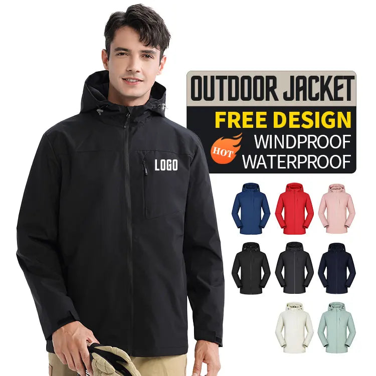 Wholesale Customized Plus Size Unisex Casual Jacket Windproof and Waterproof Outdoor Sports Hooded Men's Soft Shell Jacket