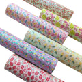 Fruit Multicolored Printed Sparkling Chunky Glitter Faux Leather Fabric Roll/Sheet Twill Back for Making Bow Shoe Bag Craft