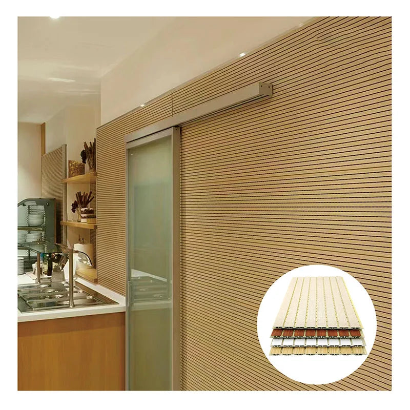 Modern Design Wood Plastic Composite Acoustic Fluted Wall Panel Environmentally Friendly Waterproof 10mm Thick Graphic Design