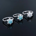 925 Sterling Silver White Gold Plated with Colored Moissanite Fashion Rings for Lady