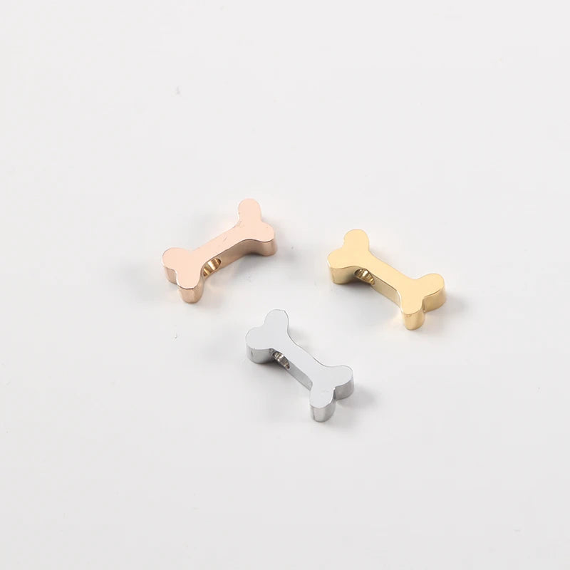 Popular Wholesales Fashion Dog Bone Charms Stainless Steel Rose Gold Plated Jewelry Pendant