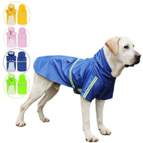 Fashion Reflective Waterproof Pu No Clear Rainwear Clothes Pet Dog Raincoat