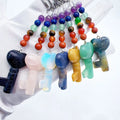 Customized Key Shape Healing Gemstone Crafts Crystal Key Carvings for 7 Chakra Keychain