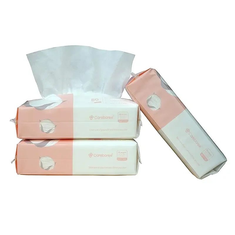 Cotton Face Tissues Lint Free Facial Cleansing Towels Disposable Extra Thick Dry and Wet Use for Sensitive Skin