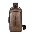 Men Trending Shoulder Bag Waterproof Chest Motorcycle Bike Sling Bag with Lock Custom Logo USB Anti Theft Crossbody Bag