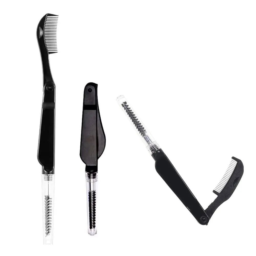 2 in 1 Disposable Folding Mascara Brush with Eyelash Separator & Lash Comb Makeup Tools
