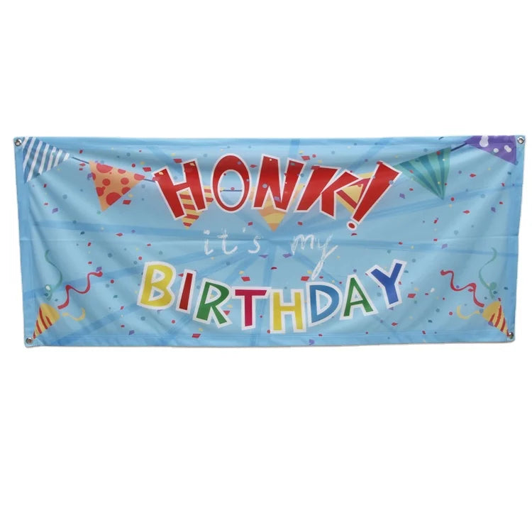 Fabric Banner Happy Birthday Banner Promotional Flags Outdoor Mesh Banner