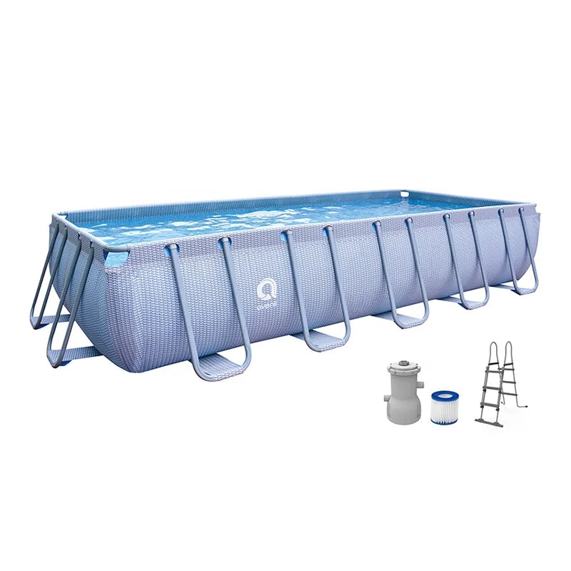 Jilong Hot Sales 12018EU Avenli Frame Plus Rectangular Pool with SetW/I 800Gal Filter Pump Ladder Frame Steel Familypool