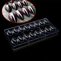 AK 16 Cavities Oval Shape Chocolate Plastic Mold AS Dessert Pastry Candy Moulds for Valentine's Day Wedding Transparent Molds