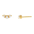 Gemnel Fashion Jewelry 925 Silver 18 k Gold Round Pearl Trio Pearl Stud Earrings