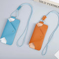 Wholesale Rectangle Leather Lanyard for Eyeglasses Portable Sunglasses Protective Case with Storage Myopia Glasses Bag