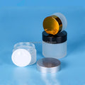 RTS in Stock Cosmetic Storage Packaging 5g 5 g 5 Gr clear Face Lotion Cream Frosted Glass Jar with Metallic Gold Silver Lid
