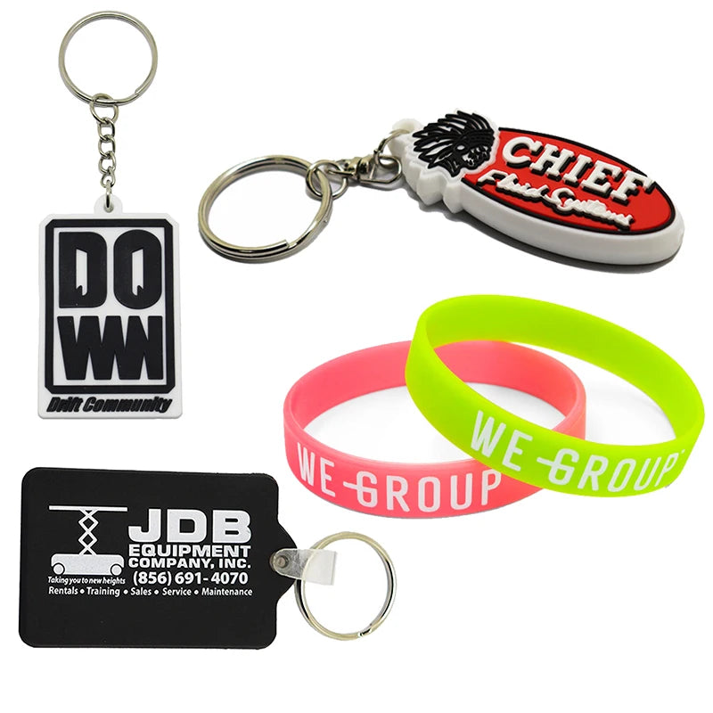 Promotional Custom Logo Design Rubber Wrist Bands Customised Silicone Wristband Silicone Bracelet Keychain