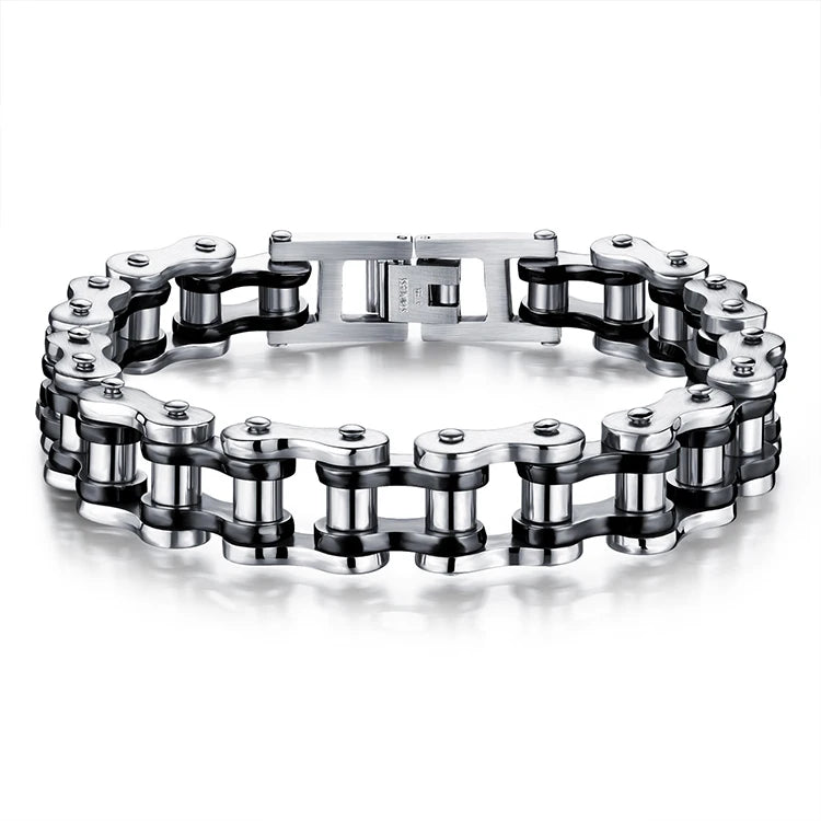 Y032 Hiphop PVD Gold Plated Jewelry Punk Bicycle Bike Chain Stainless Steel Mens Jewelry Motorcycle Chain Bracelet