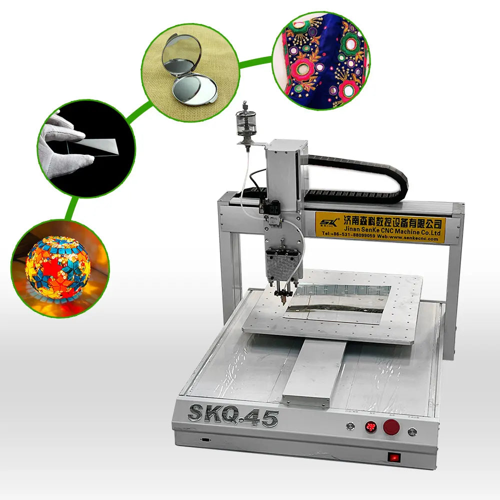 Professional SENKE Motor Portable Small Size Convex Car Rearview Vanity 1-19mm Glass Sheet Cutting Machine