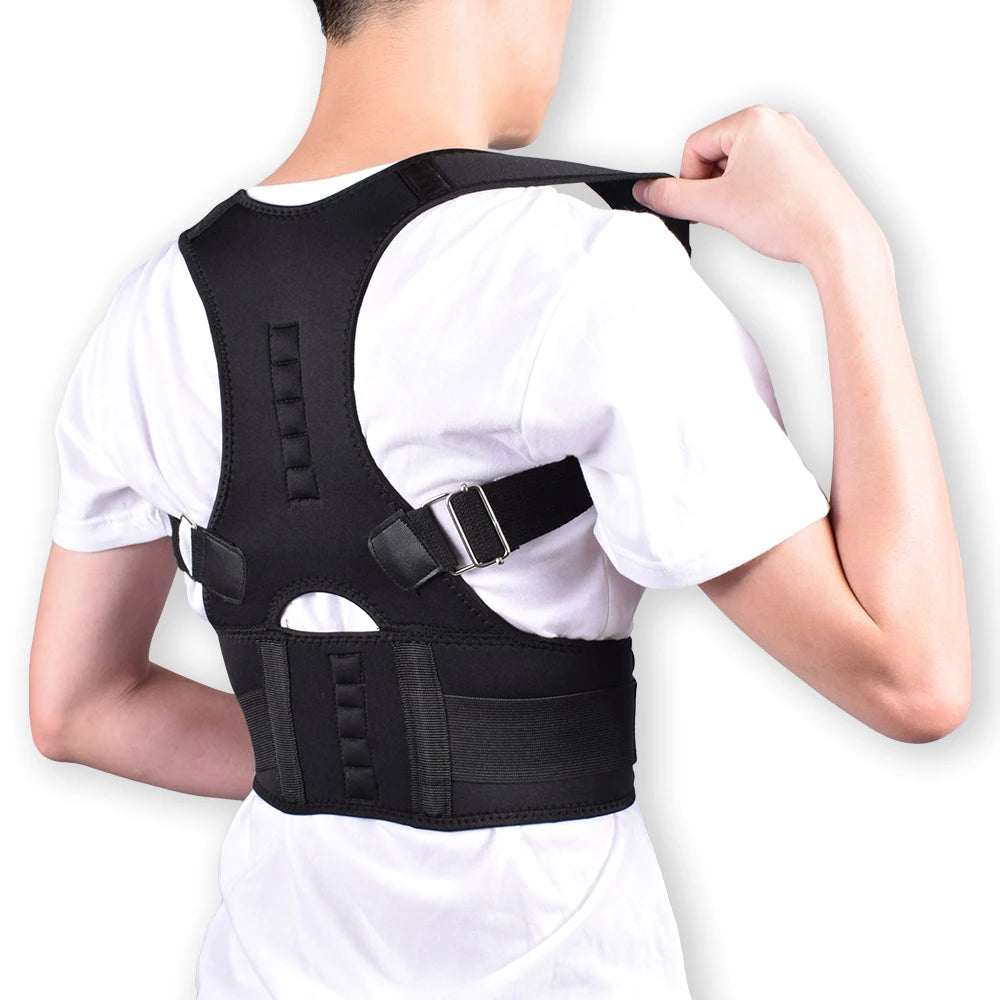 New Design Posture Corrector Magnetic Adjustable Back Brace Shoulder Waist Support Belt