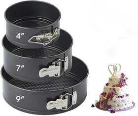 Cake Pan Set of 3 Round Nonstick Baking Pans for Cheesecake Tier Wedding Cakes Removable Bottom Leakproof Bakeware Sets