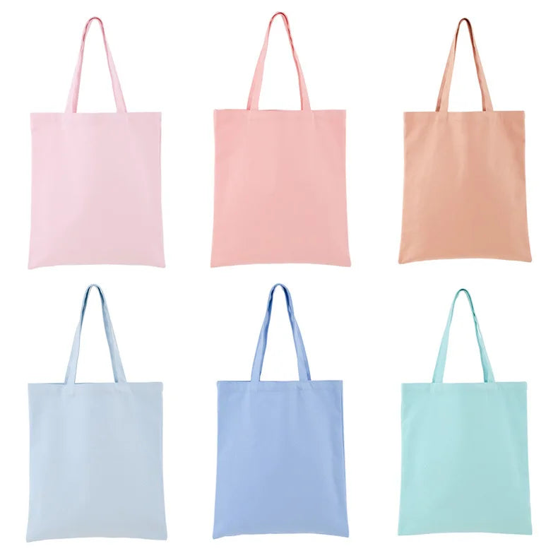 DIY Your Creative Designs Reusable 12oz Cotton Canvas Tote Shopping Bag Large Capacity Durability Blank Bags for Crafts