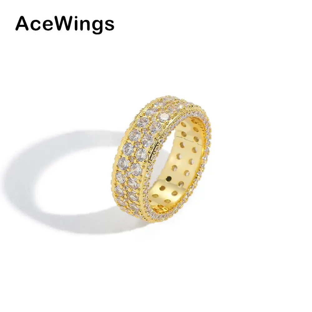 R075  7.5mm Fashionable CZ Rings Trendy Style Brass Cubic Zircon Jewelry