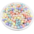 500g a Bag  Matte Faceted Round Acrylic Beads Loose Spacer Beads Necklace Bracelet DIY Jewelry Findings