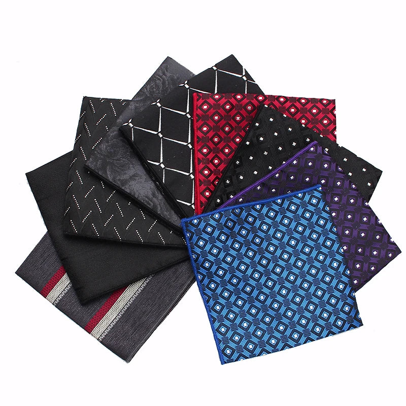 Men's New Fashion Business Wedding Suit Pocket Square Polyester Handkerchief for Banquet Suit Accessories
