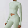 Custom Women Sports Yoga Jacket Zipper Breathable Four-Way Stretch Quick Dry Regular Fit Long Sleeve Gym Fitness