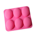 DIY Crafts & Soap Bar Making Moulds Round Pebble Shaped  6 Cavity Silicone Oval  Soap  Molds
